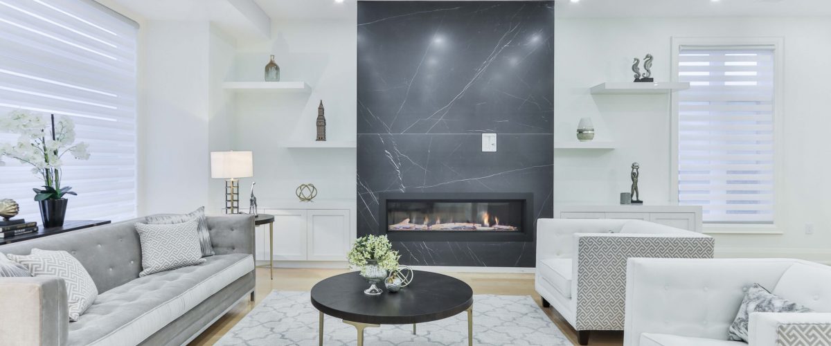 Semineu marmura neagră